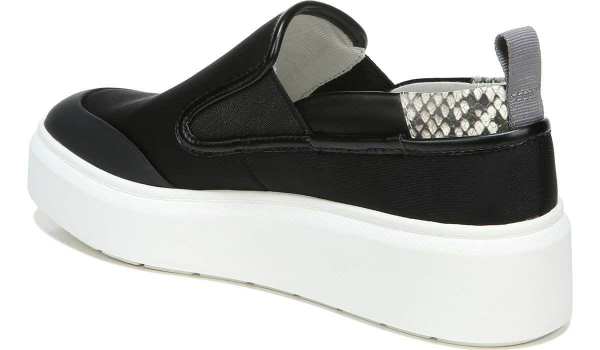 Franco Lazer Platform Slip On Sneaker - Black Fabric