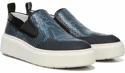Franco Lazer Platform Slip On Sneaker - Pacific Blue Faux Leather
