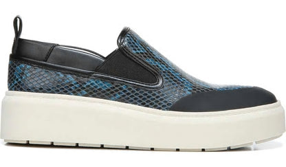 Franco Lazer Platform Slip On Sneaker - Pacific Blue Faux Leather