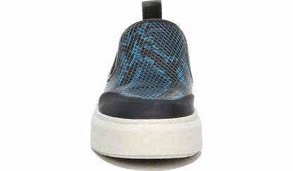 Franco Lazer Platform Slip On Sneaker - Pacific Blue Faux Leather