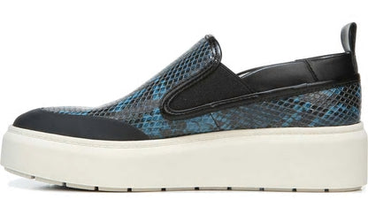Franco Lazer Platform Slip On Sneaker - Pacific Blue Faux Leather