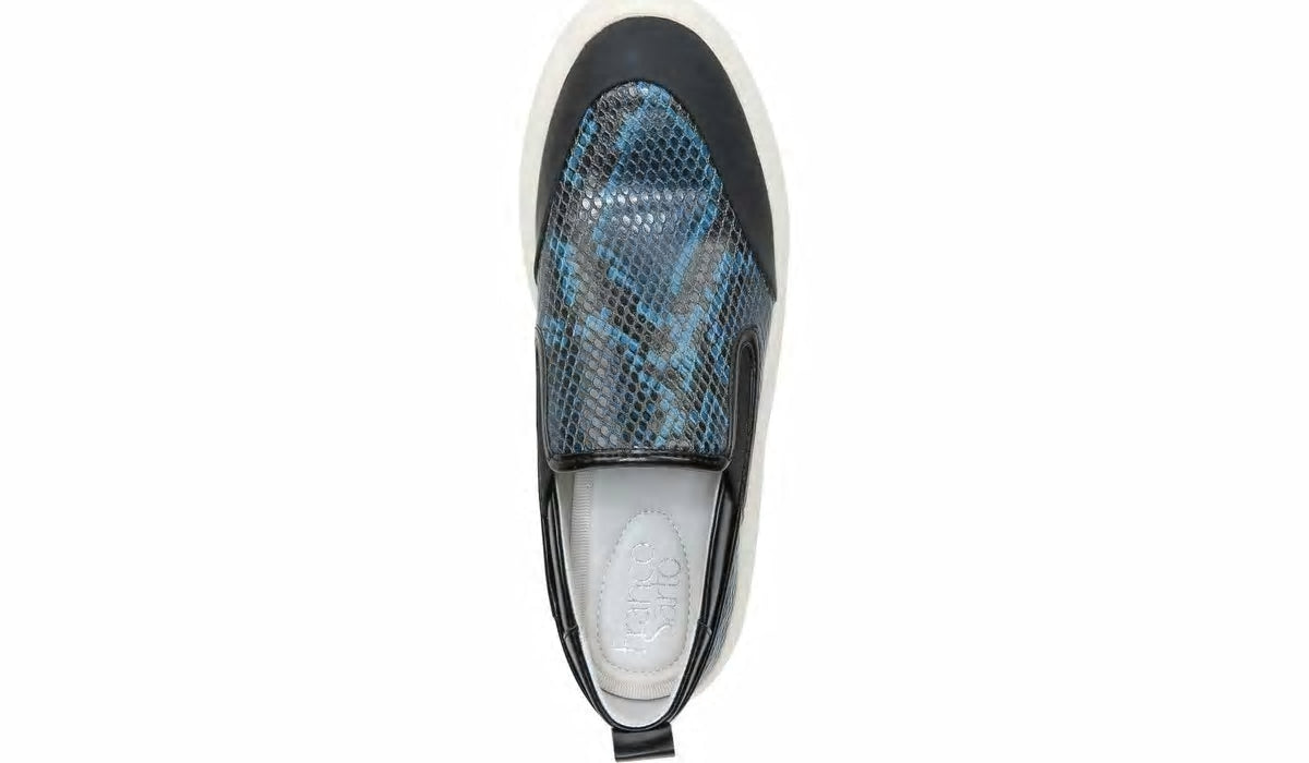 Franco Lazer Platform Slip On Sneaker - Pacific Blue Faux Leather