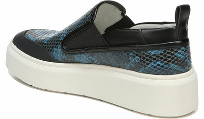 Franco Lazer Platform Slip On Sneaker - Pacific Blue Faux Leather