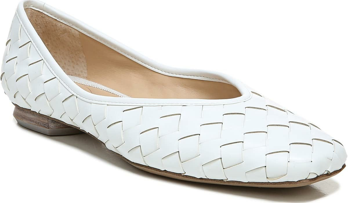 Franco Ailee 4 Flat - White Washed Faux Leather