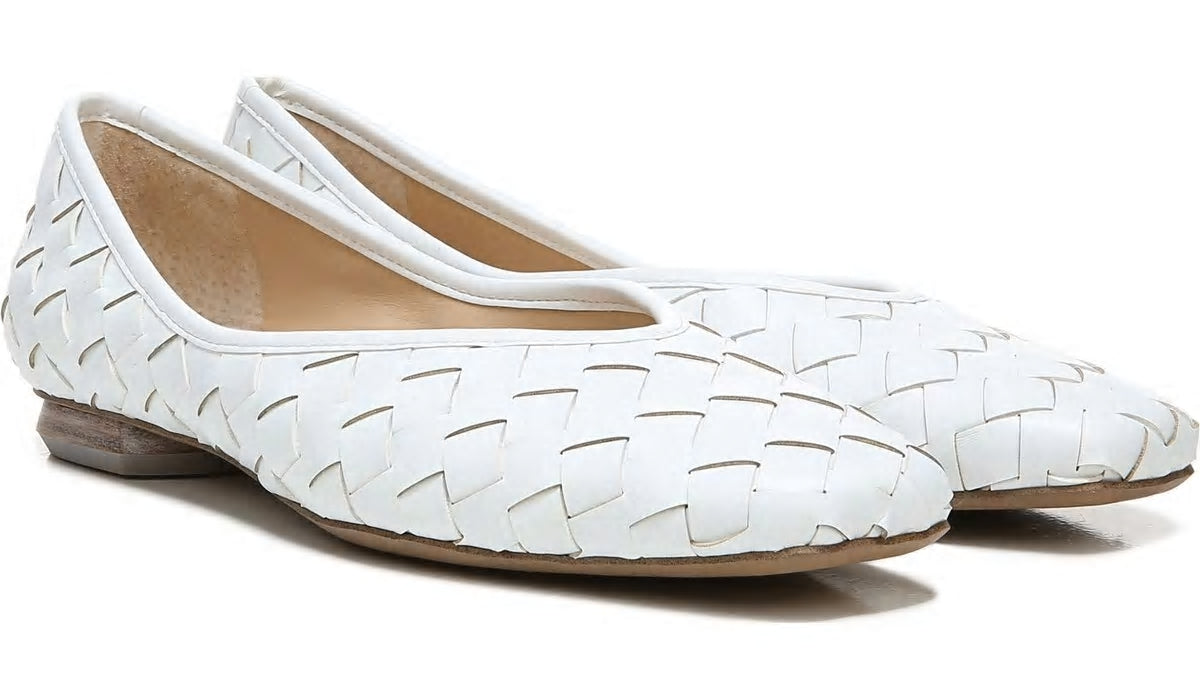 Franco Ailee 4 Flat - White Washed Faux Leather