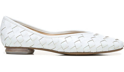 Franco Ailee 4 Flat - White Washed Faux Leather