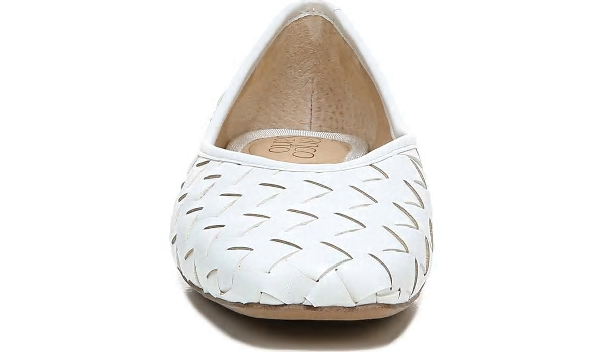 Franco Ailee 4 Flat - White Washed Faux Leather