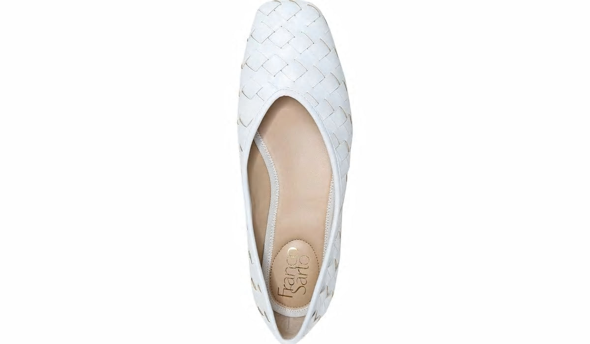 Franco Ailee 4 Flat - White Washed Faux Leather