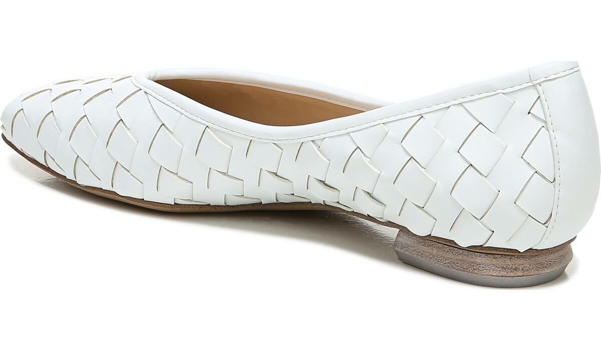 Franco Ailee 4 Flat - White Washed Faux Leather