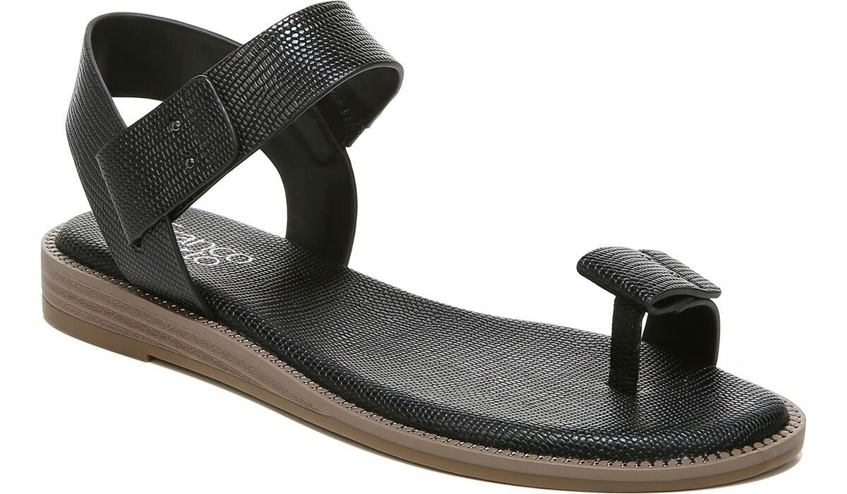 Franco Geranio Sandal - Black Snake Print Faux Leather