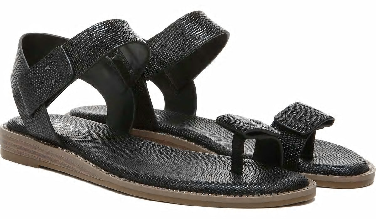 Franco Geranio Sandal - Black Snake Print Faux Leather