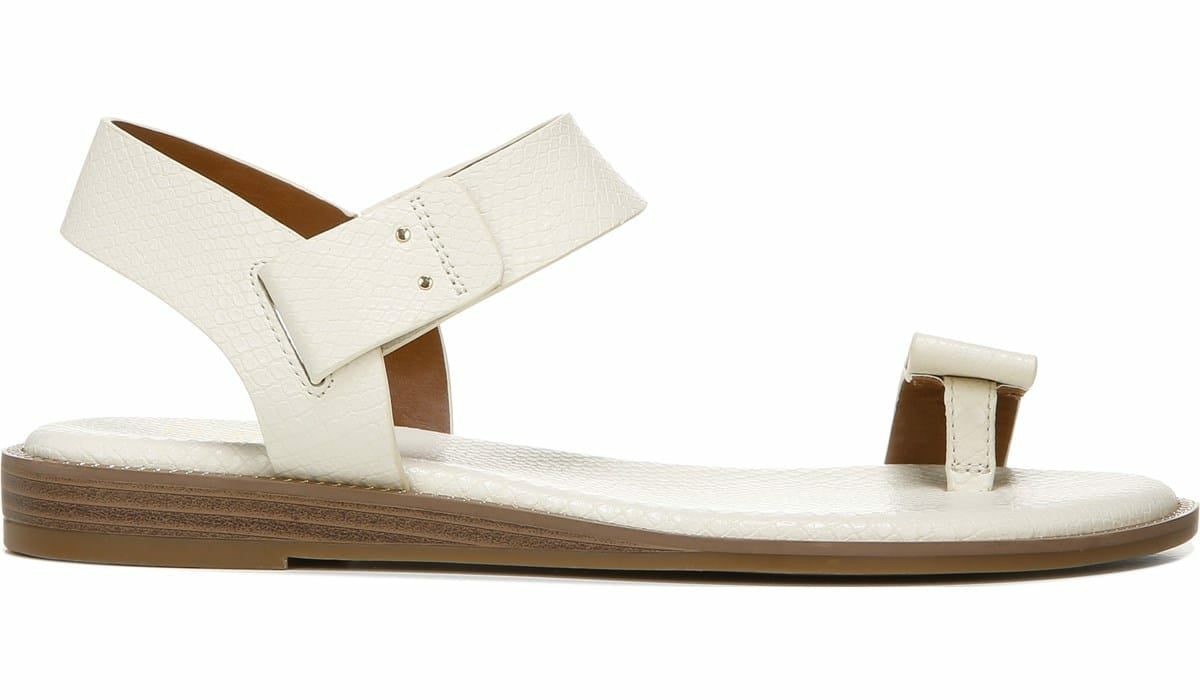 Franco Geranio Sandal - Linen Snake Print Faux Leather