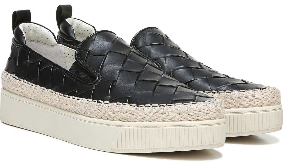 Franco Homer 3 Platform Slip On Sneaker - Black Faux Leather