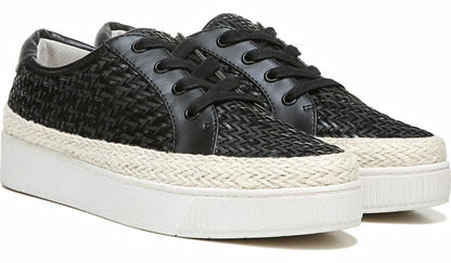 Franco Hyria Platform Sneaker - Black Woven Leather