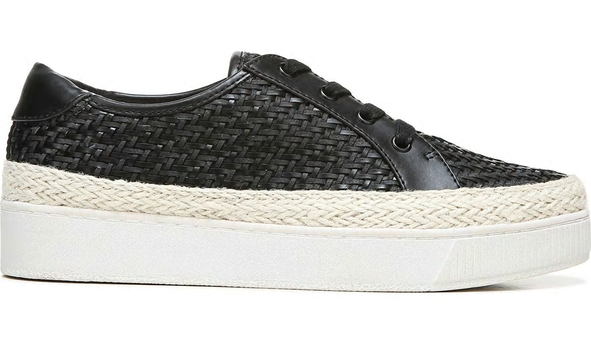 Franco Hyria Platform Sneaker - Black Woven Leather