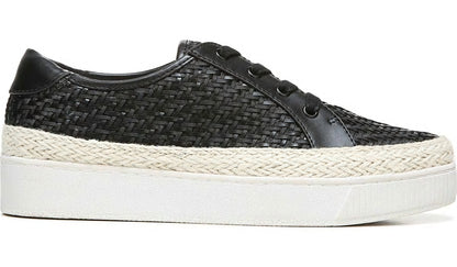 Franco Hyria Platform Sneaker - Black Woven Leather