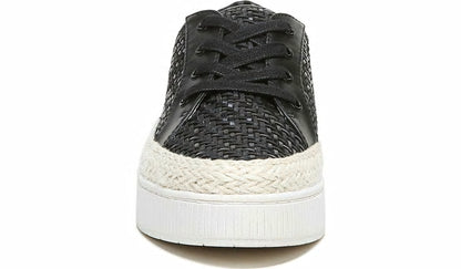 Franco Hyria Platform Sneaker - Black Woven Leather