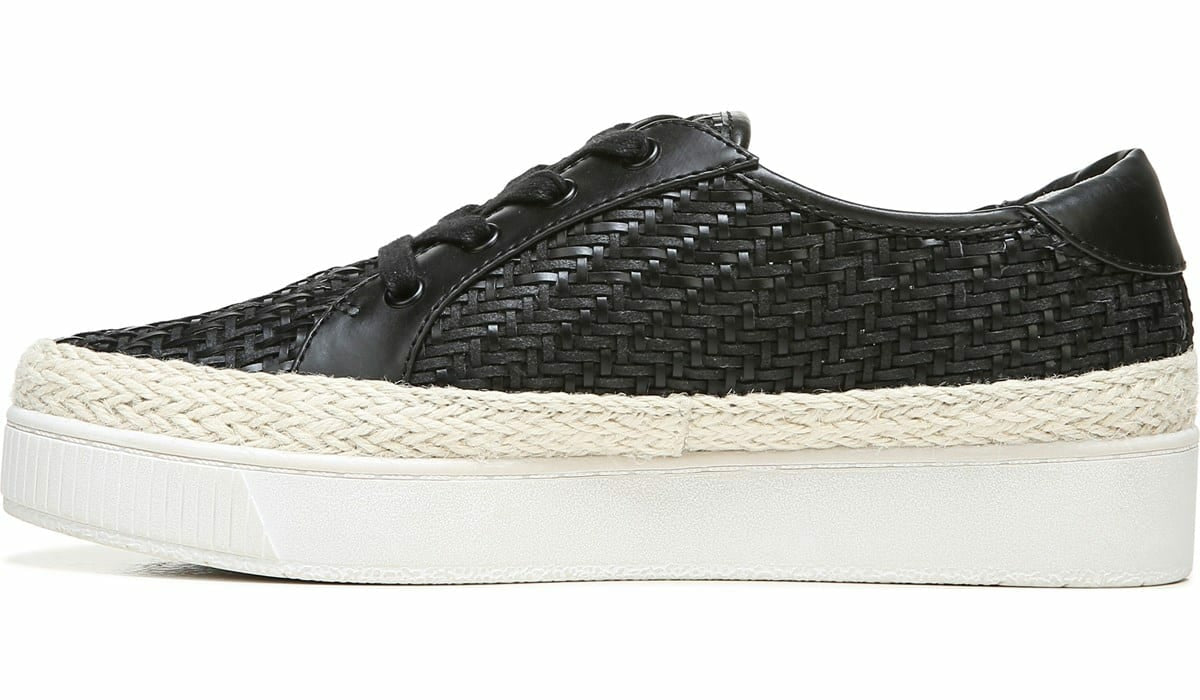 Franco Hyria Platform Sneaker - Black Woven Leather