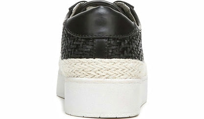 Franco Hyria Platform Sneaker - Black Woven Leather