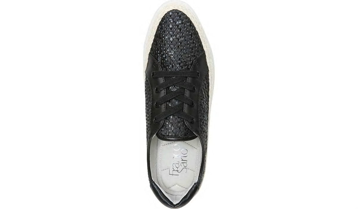 Franco Hyria Platform Sneaker - Black Woven Leather