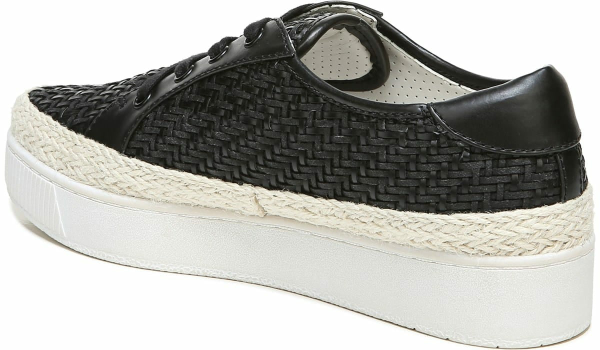 Franco Hyria Platform Sneaker - Black Woven Leather
