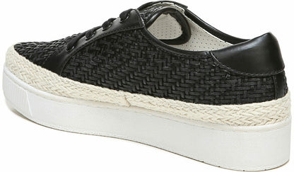 Franco Hyria Platform Sneaker - Black Woven Leather