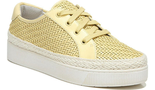 Franco Hyria Platform Sneaker - Yellow Woven Leather