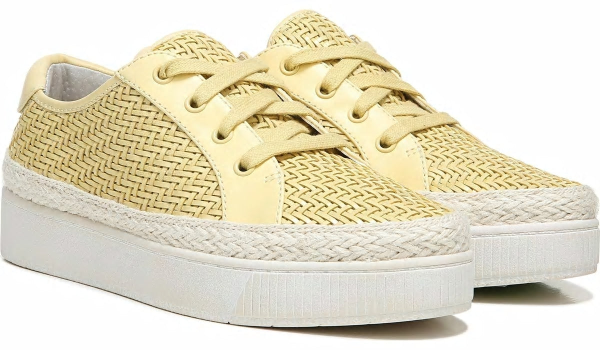 Franco Hyria Platform Sneaker - Yellow Woven Leather
