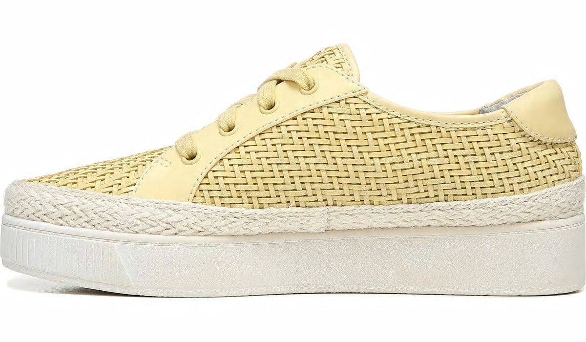 Franco Hyria Platform Sneaker - Yellow Woven Leather