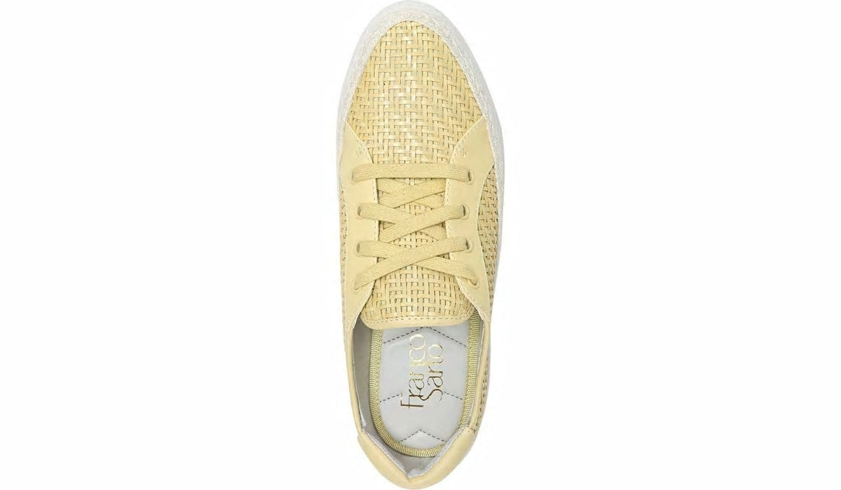 Franco Hyria Platform Sneaker - Yellow Woven Leather