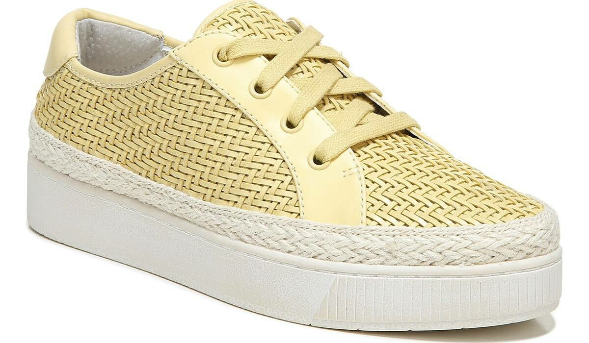 Franco Hyria Platform Sneaker - Yellow Woven Leather