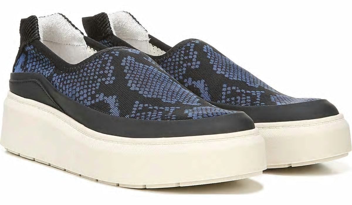 Franco Lin Platform Slip On Sneaker - Blue Fabric