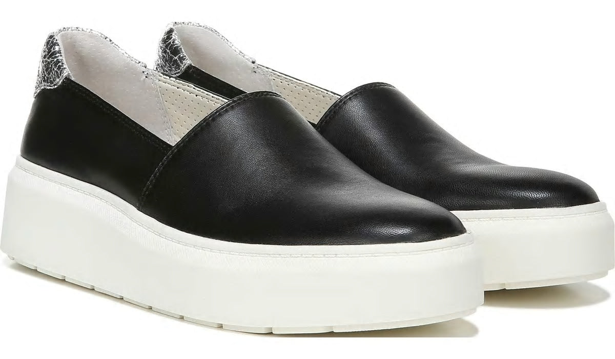Franco Lodi 2 Platform Slip On Sneaker - Black Snake Print Faux Leather