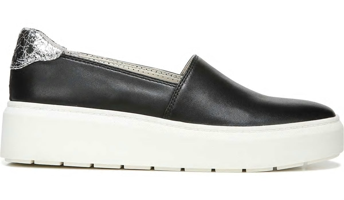 Franco Lodi 2 Platform Slip On Sneaker - Black Snake Print Faux Leather