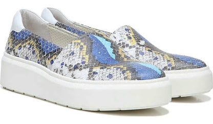 Franco Lodi 2 Platform Slip On Sneaker - Blue Multi Snake Faux Leather