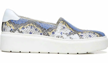 Franco Lodi 2 Platform Slip On Sneaker - Blue Multi Snake Faux Leather