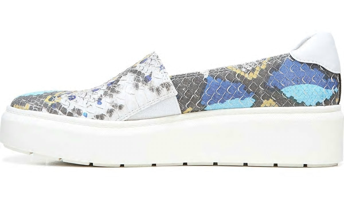 Franco Lodi 2 Platform Slip On Sneaker - Blue Multi Snake Faux Leather