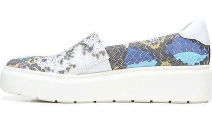 Franco Lodi 2 Platform Slip On Sneaker - Blue Multi Snake Faux Leather