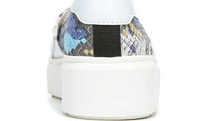 Franco Lodi 2 Platform Slip On Sneaker - Blue Multi Snake Faux Leather