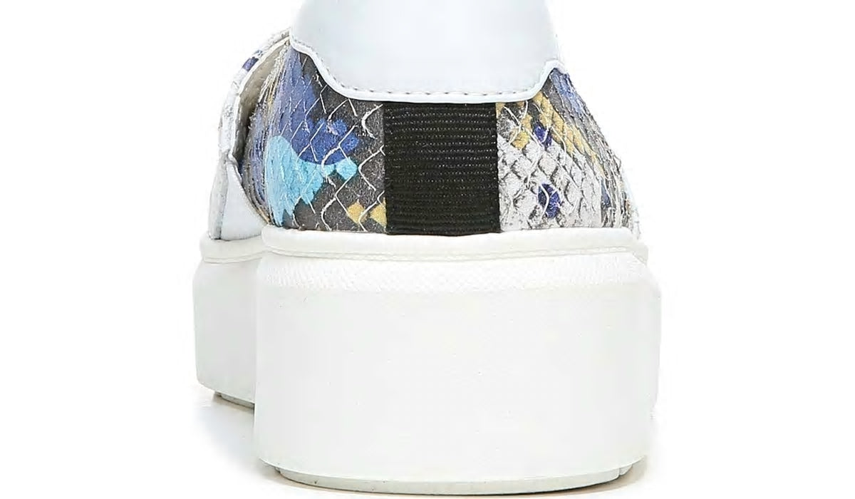 Franco Lodi 2 Platform Slip On Sneaker - Blue Multi Snake Faux Leather
