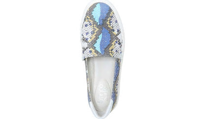 Franco Lodi 2 Platform Slip On Sneaker - Blue Multi Snake Faux Leather
