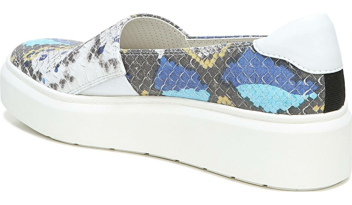 Franco Lodi 2 Platform Slip On Sneaker - Blue Multi Snake Faux Leather