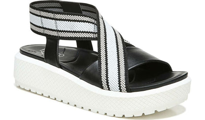 Franco Niko Platform Sandal - Black Grey Leather