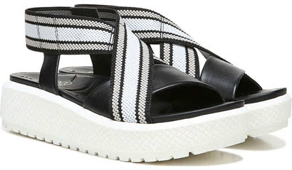 Franco Niko Platform Sandal - Black Grey Leather