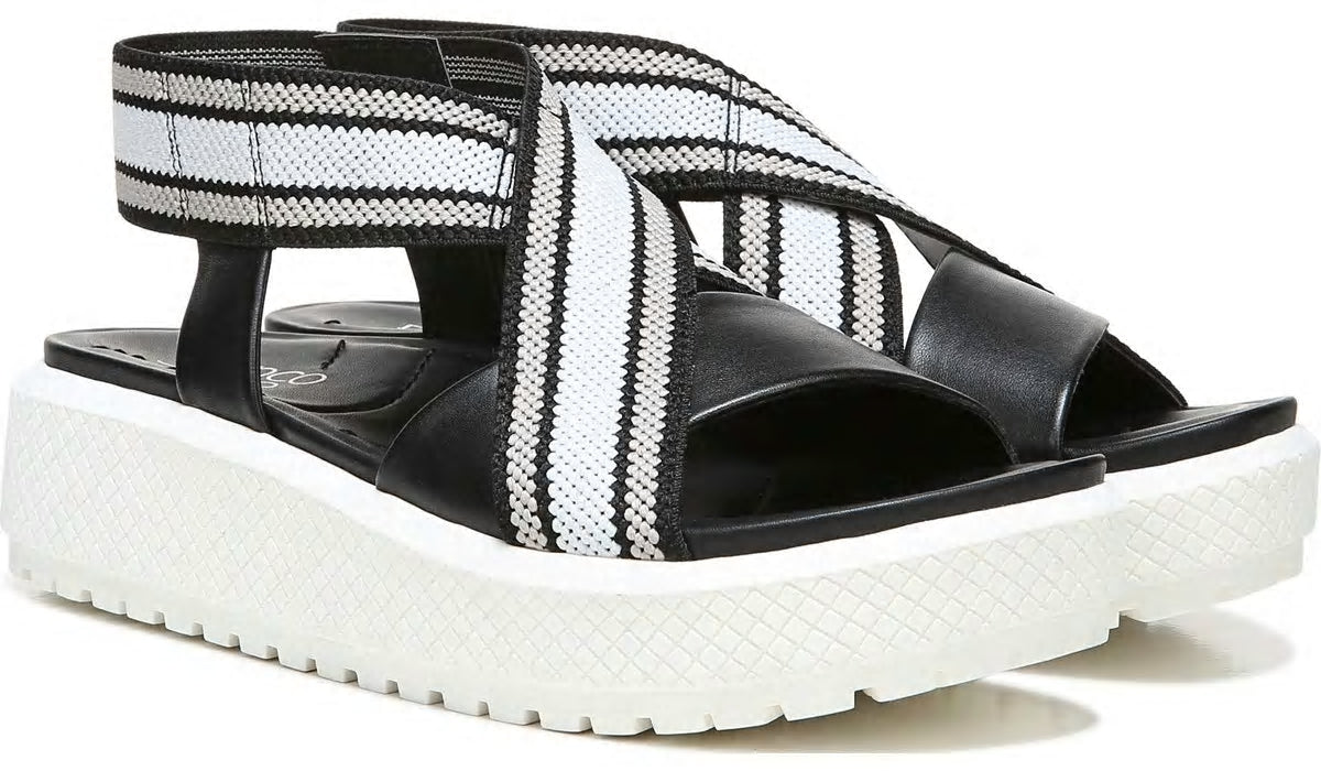 Franco Niko Platform Sandal - Black Grey Leather