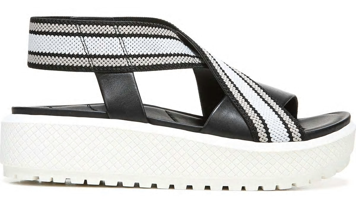 Franco Niko Platform Sandal - Black Grey Leather