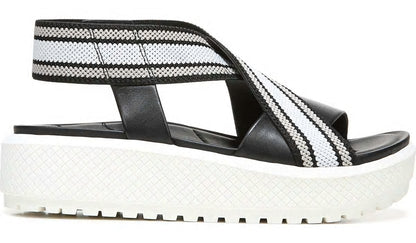 Franco Niko Platform Sandal - Black Grey Leather