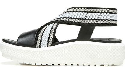 Franco Niko Platform Sandal - Black Grey Leather