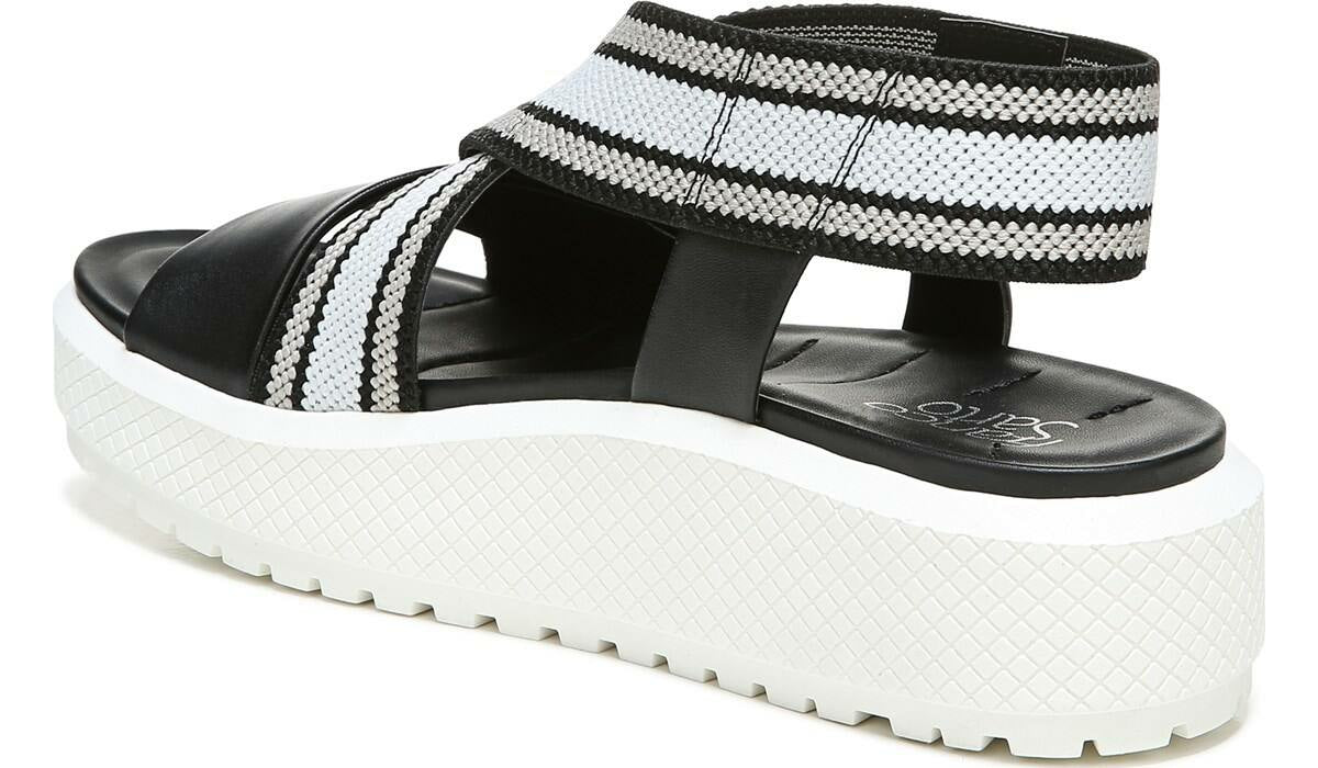 Franco Niko Platform Sandal - Black Grey Leather