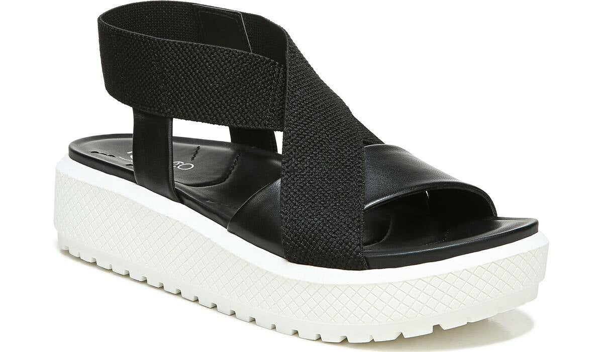 Franco Niko Platform Sandal - Black Leather